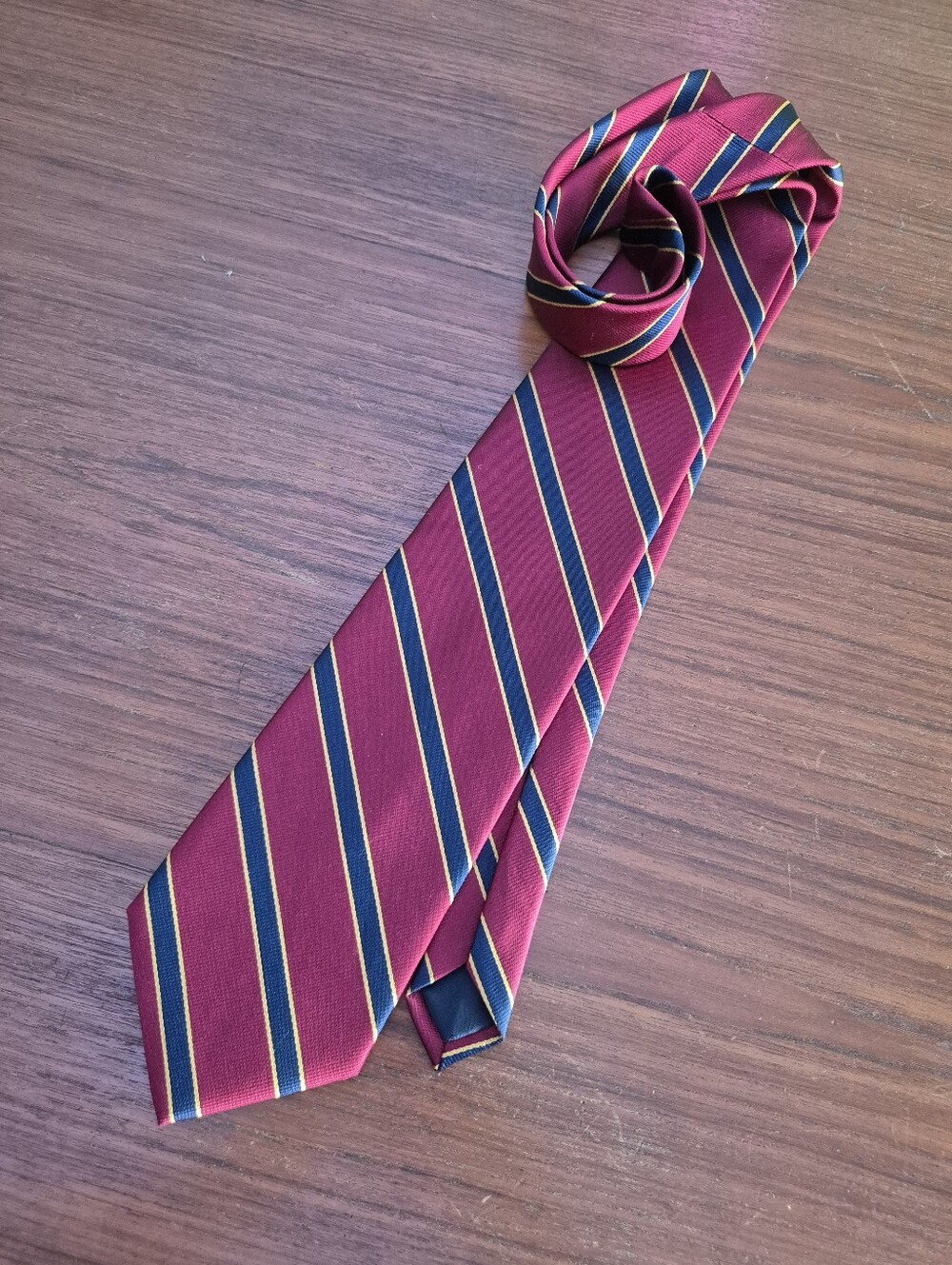 Brooks Brothers Burgundy Tie with Navy  Stripes